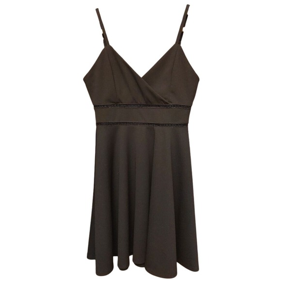 Sleeveless Fit & Flare‎ Dress Black V-Neck Party Cocktail Casual #101C - Picture 1 of 7